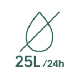 Capacità di deumidificazione 25l/24h